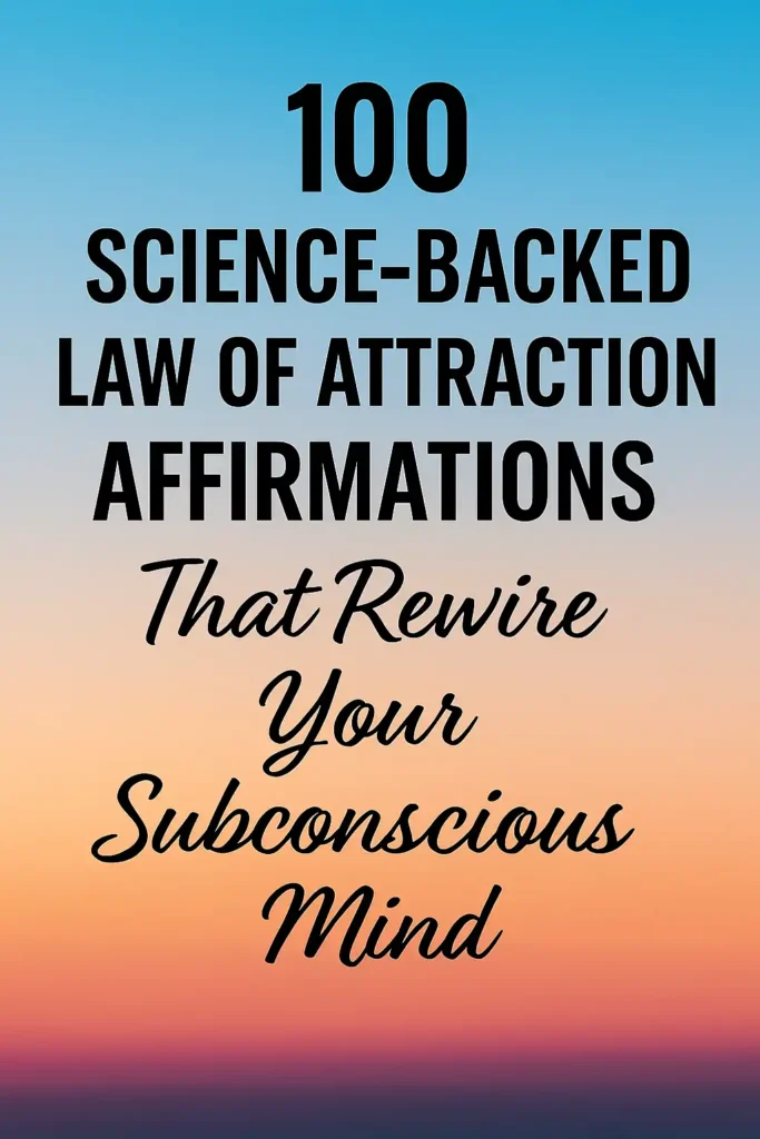 100 Science-Backed Law of Attraction Affirmations That Rewire Your Subconscious Mind