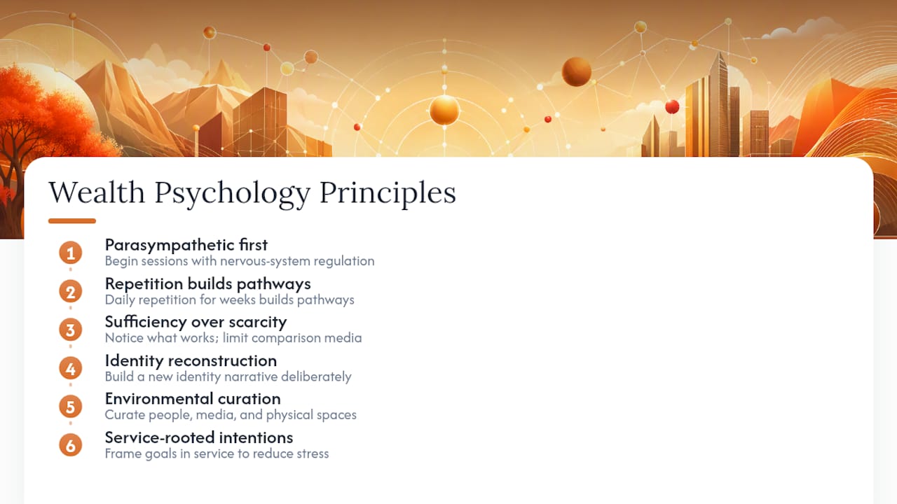 Diagram of six wealth psychology principles