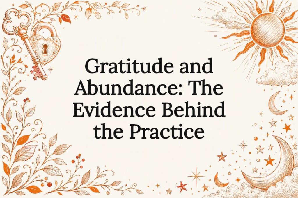 Decorative title card illustration for gratitude and abundance article