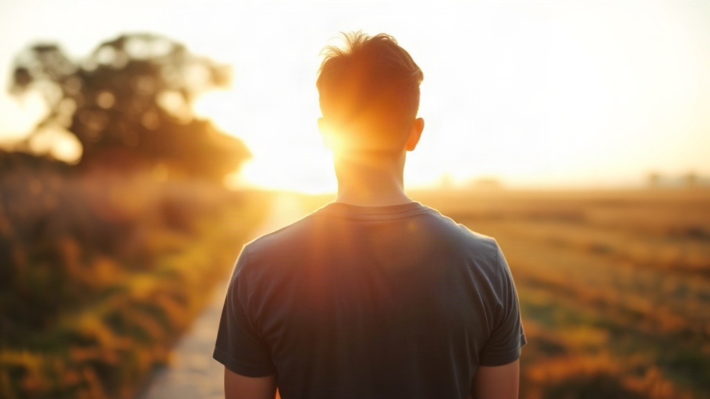 A figure pausing on a golden-hour path looking ahead, illustrating what to do when you see the 11:11 angel number