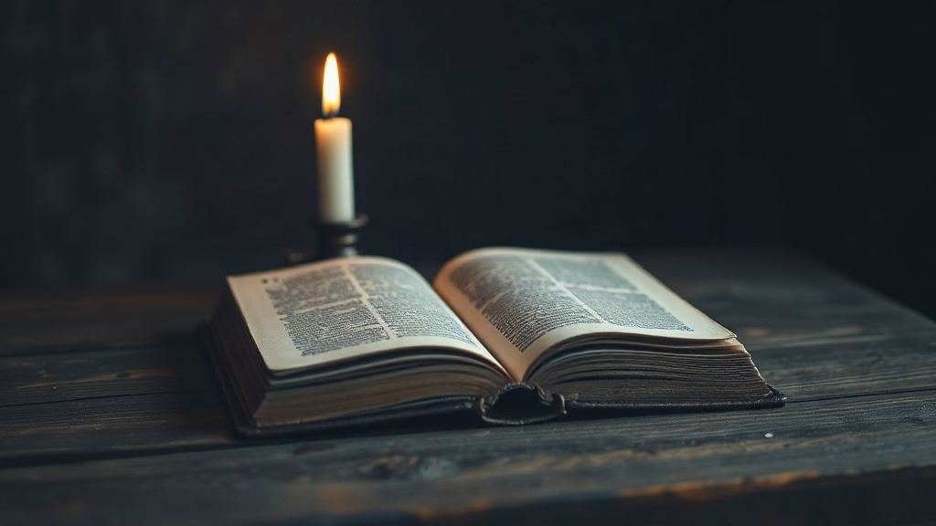 An old book by candlelight, representing the Hermetic origins of the 12 universal laws