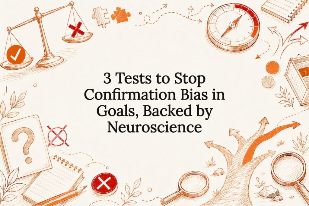 Decorative confirmation bias title card illustration