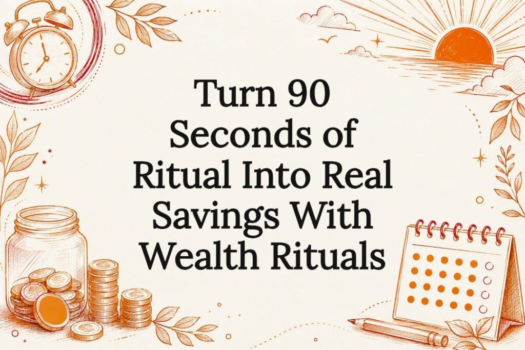 Decorative wealth ritual title card illustration