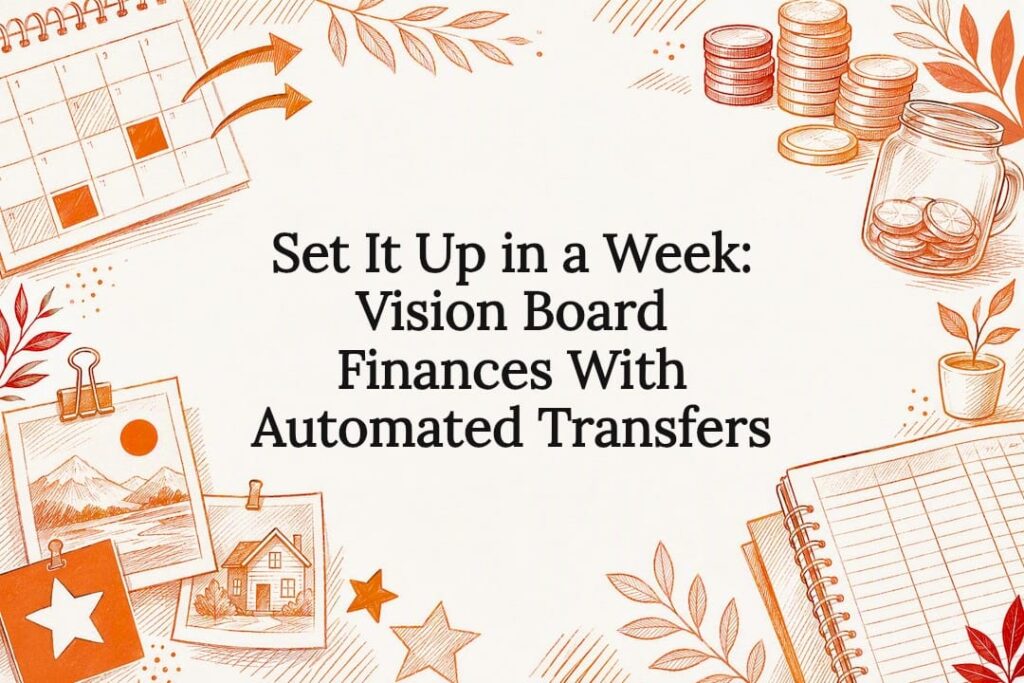 Decorative vision board finances title card