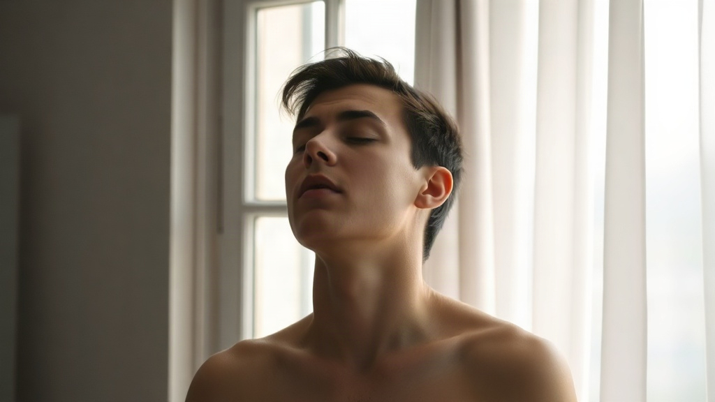 A person breathing calmly by an open window, the response 222 invites when you feel worried