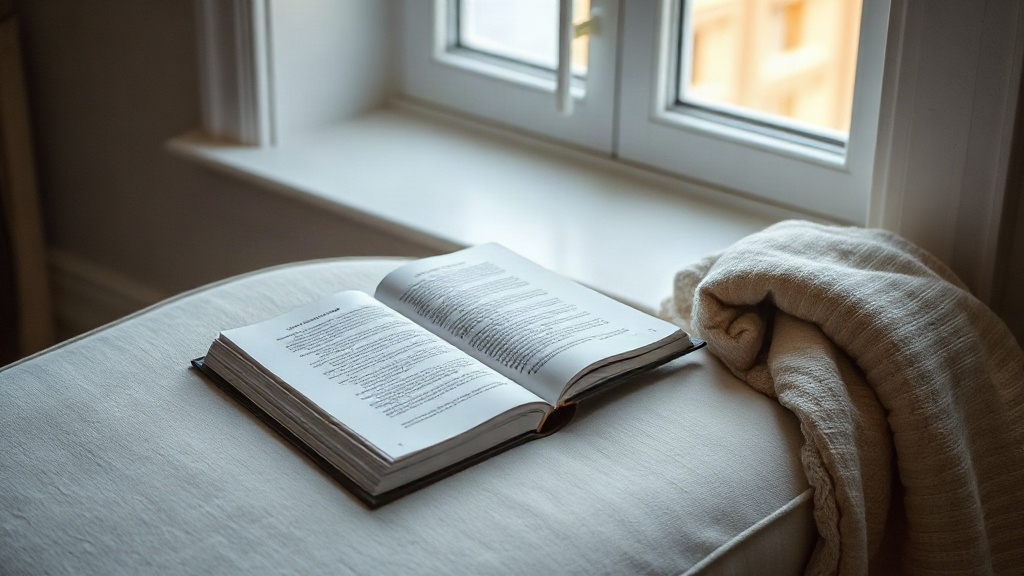 An open book resting on a chair by a window, for choosing a beginner law of attraction book