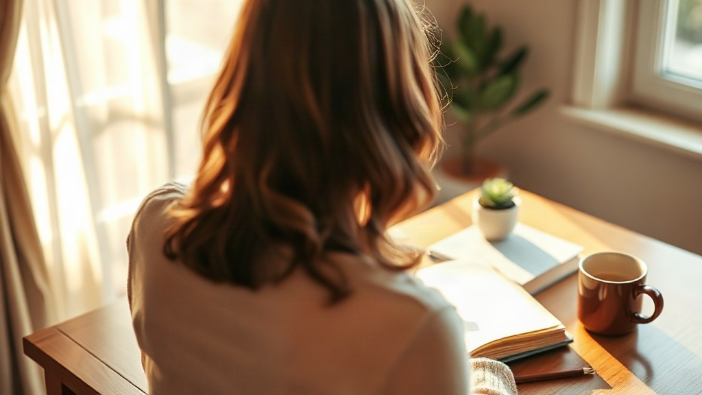 Fire Rat Personality Woman journaling at a sunlit desk, building the focused habits that suit the 1996 Fire Rat personality
