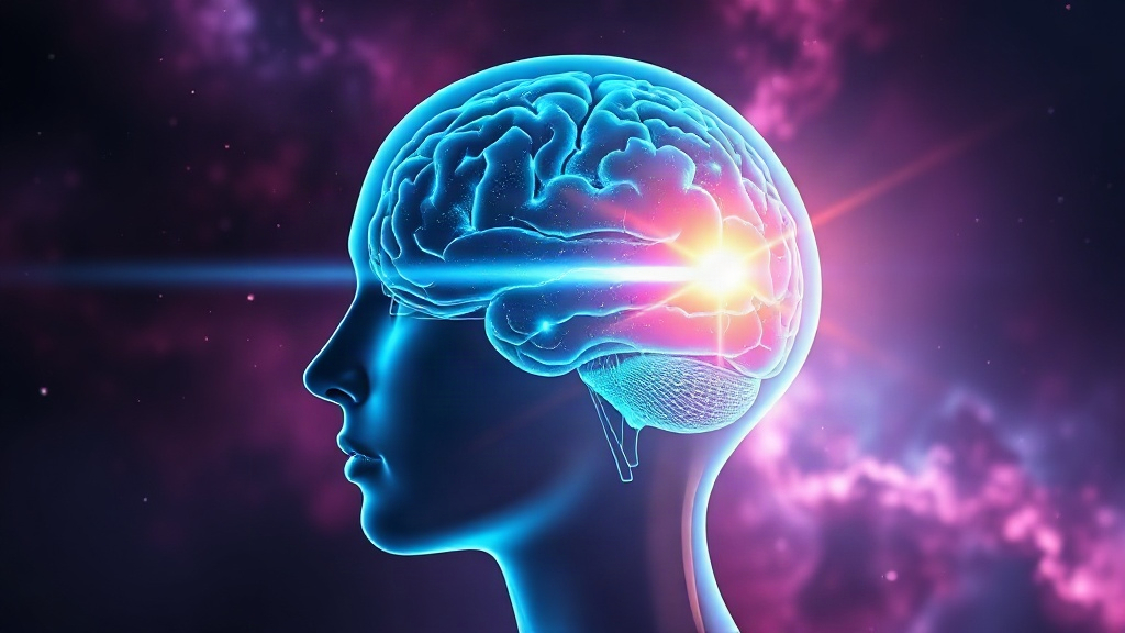 Glowing brain where blue and gold light meet, illustrating how the brain weighs effort when you build willpower to manifest a dream