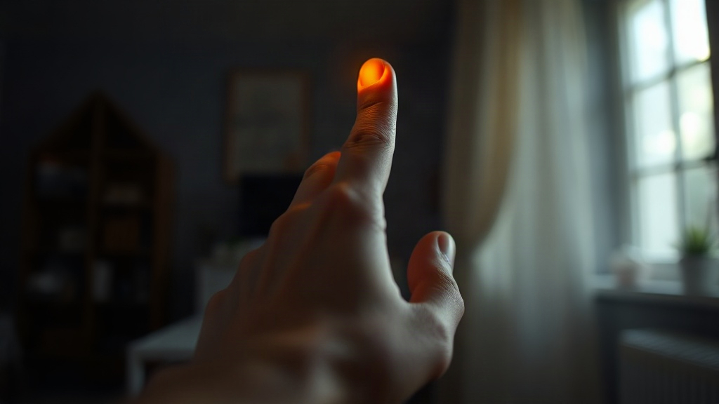 A pointed finger tracing the boundary while casting a circle without tools