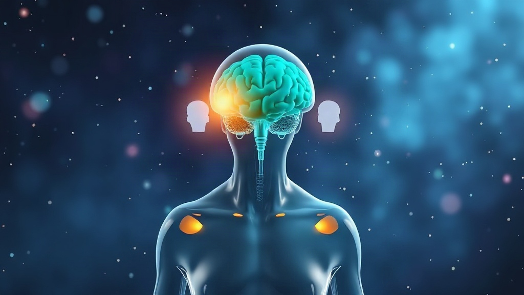 Seated figure with a dim voice and a bright voice beside the head, showing the comfort voice versus the second voice in inner dialogue for manifestation