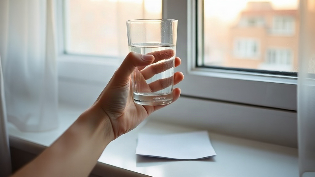 Glass Of Water Method A hand holding a charged glass of water used in the glass of water manifestation method