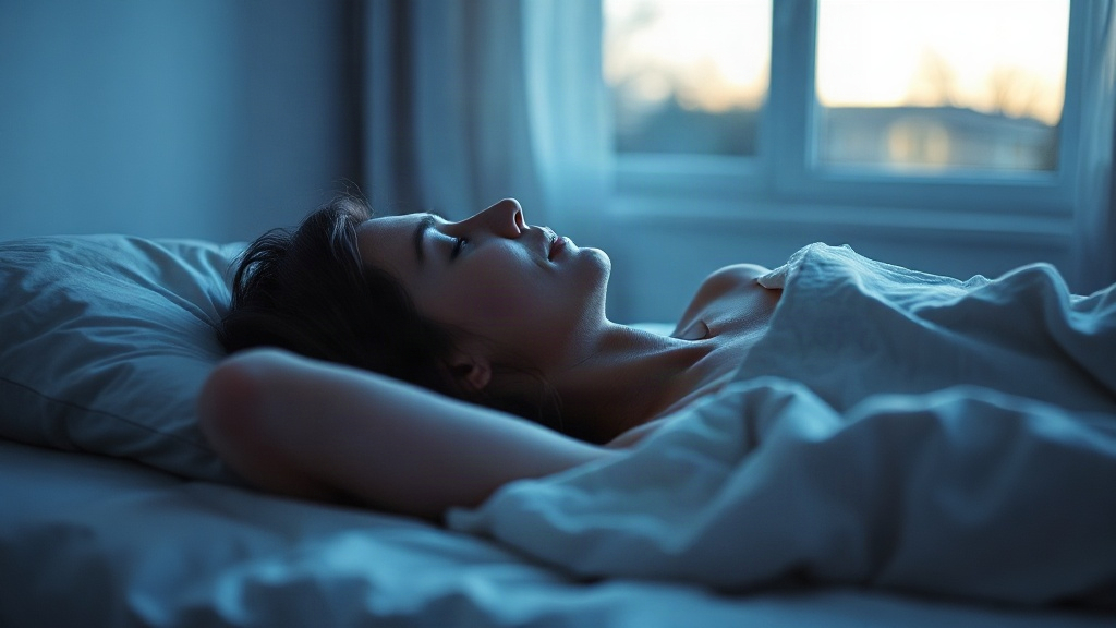 A person resting at dusk doing a pre-sleep manifestation meditation