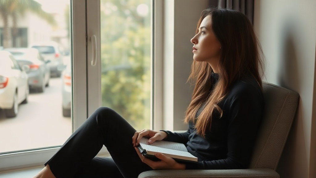 A person pausing to reflect while journaling to rediscover who they are