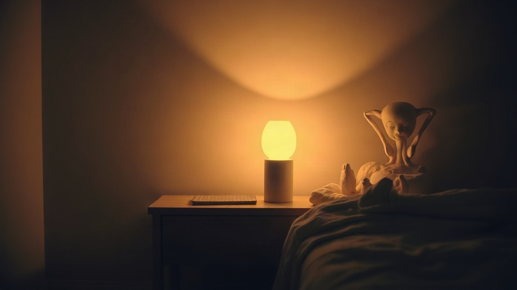 A dim bedside lamp and blanket at night, the quiet setting for a nightly SATS practice