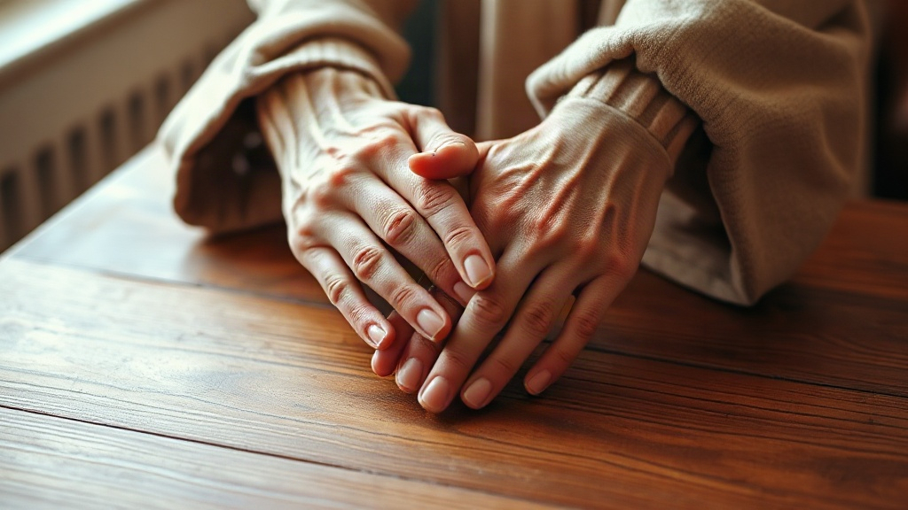 Caring for Brain Health Elderly and young hands together, a gentle image of caring for dopamine and brain health