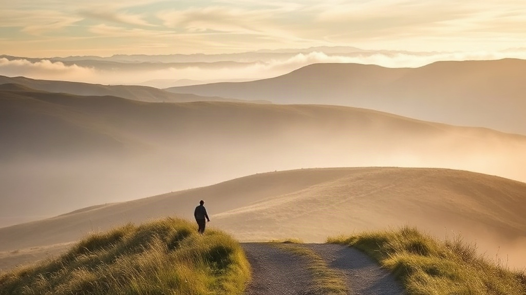 Career Direction Winding trail through misty hills, a symbol of career direction after feeling stuck