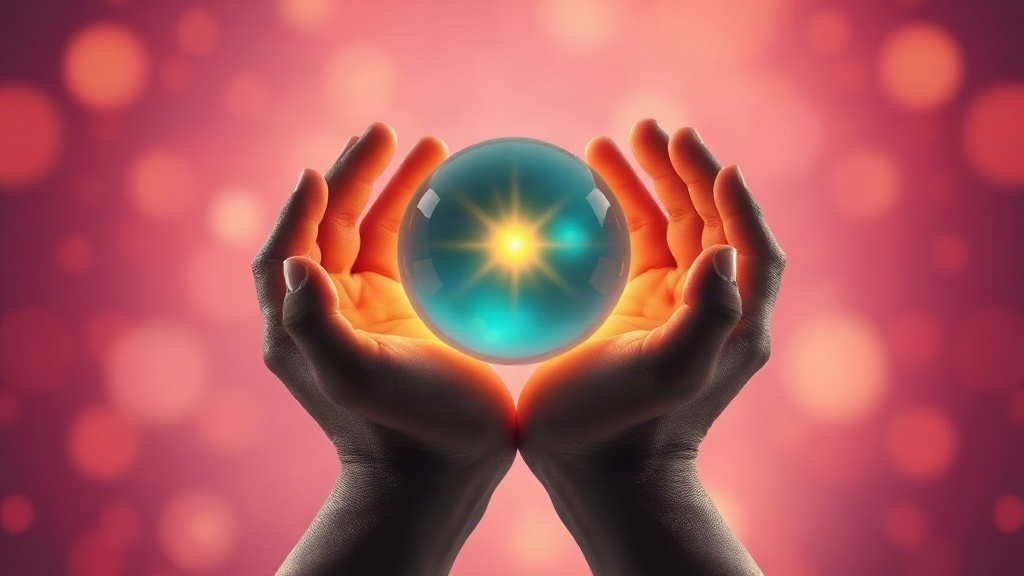 Hands gently holding a glowing orb of warm light, representing opening up to another person