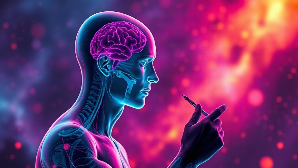 You Can't Paint With People Talking in Your Ear Translucent artist painting a glowing self-portrait, showing the daily work of becoming who you are