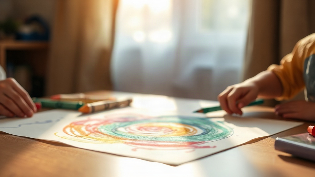 Crayon drawing in progress, illustrating the overjustification effect on intrinsic interest
