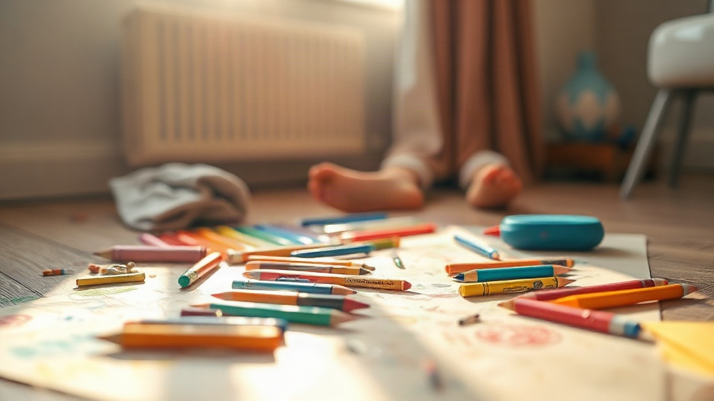 Child's drawing materials in morning light, clues to your type of intelligence and purpose