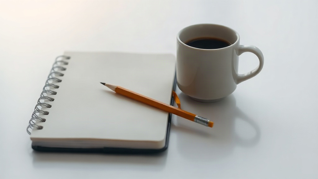 Notebook and coffee on a clean desk, showing how to use dopamine knowledge for goals