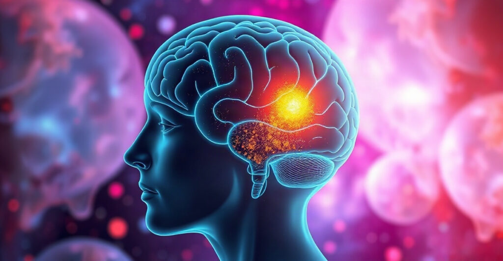 Glowing brain with a fading golden spot and drifting dust, showing willpower that spoils when you stop