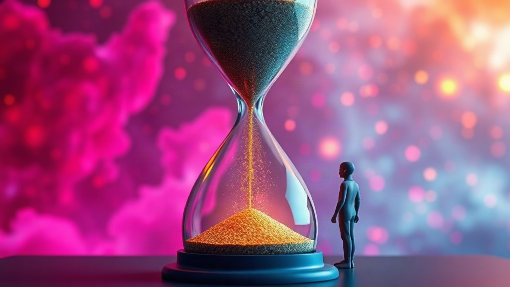 The Brain Keeps No Savings Account Hourglass leaking golden sand, showing willpower leaking away when you skip the work