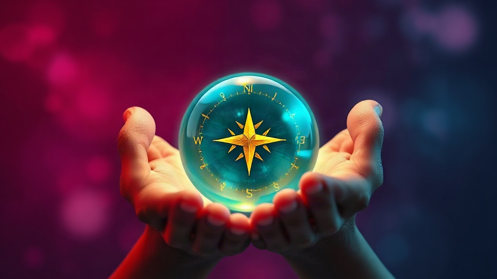 Priorities as a Compass for What to Ignore Hands holding a glowing compass of light, representing your priorities as a compass for what to ignore