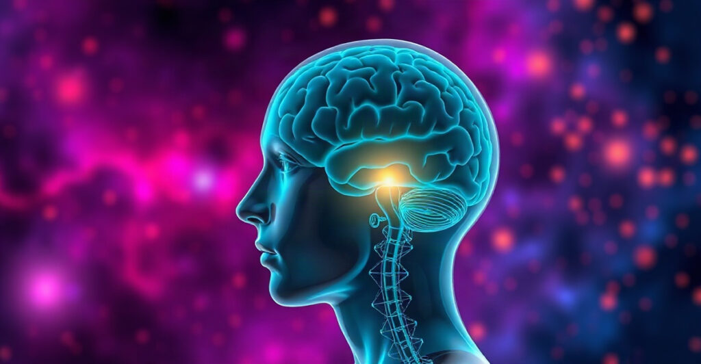Glowing brain with one bright golden spot, showing the willpower area that grows when you do hard things