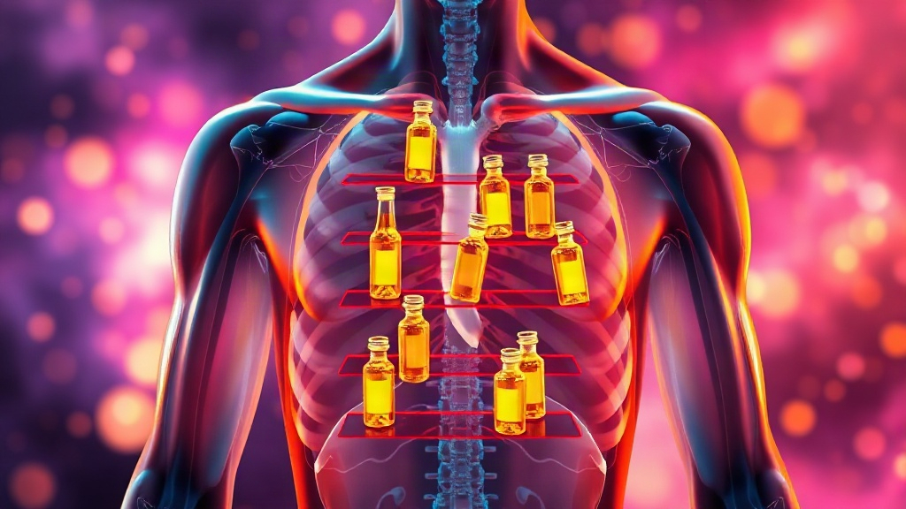 Your Inner Medicine Cabinet Translucent torso with shelves of golden glowing bottles, showing your inner medicine cabinet of proof